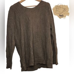 Soho New York & Company Tan Sweater with Back Cut-Out Large